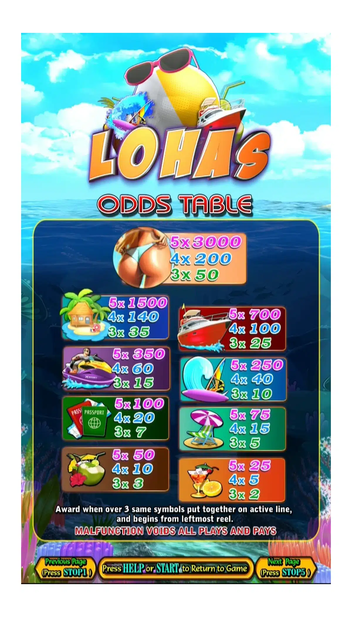 LOHAS 10/20 Line Vertical Game — game feature detail image 9.