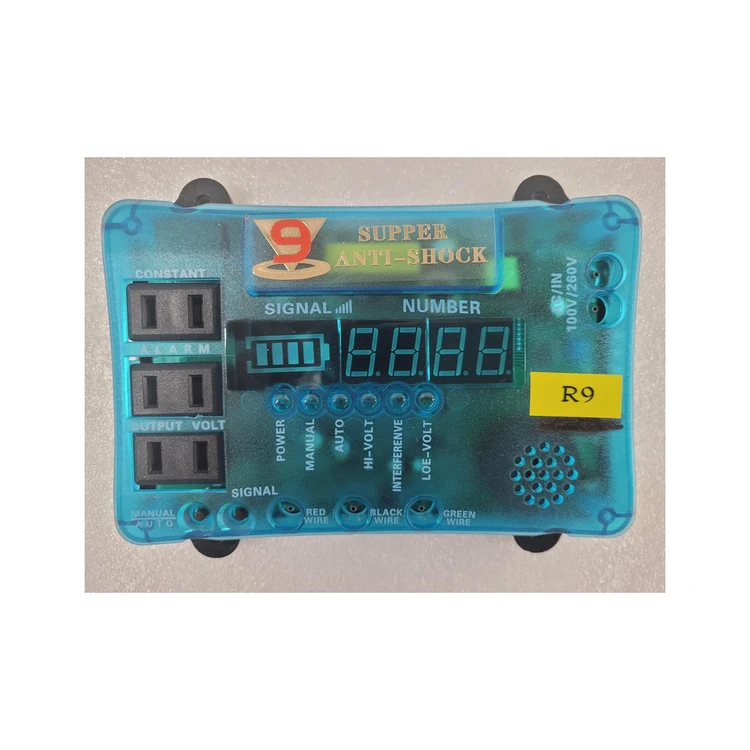 Single-unit anti-cheat alarm controller with a blue casing, digital display, and R9 label.